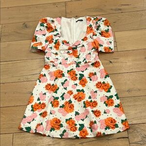 Zara White and Pink Dress